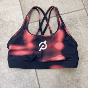 Peloton Women's Strappy Sports Bra - Black and Red